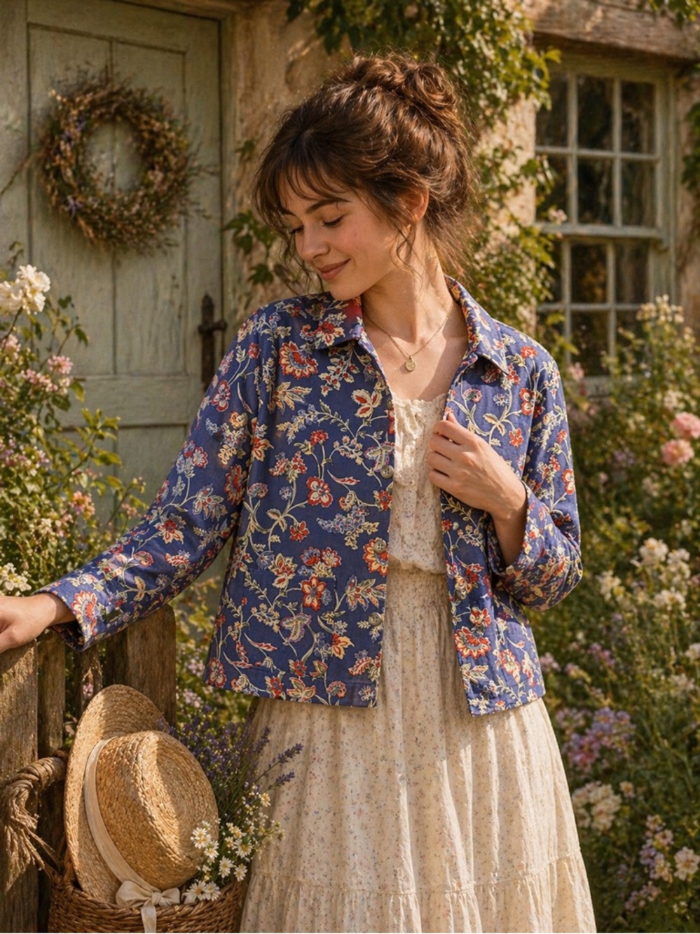 APPLESEED'S Petites Floral Cotton Jacket - Cottagecore Dream